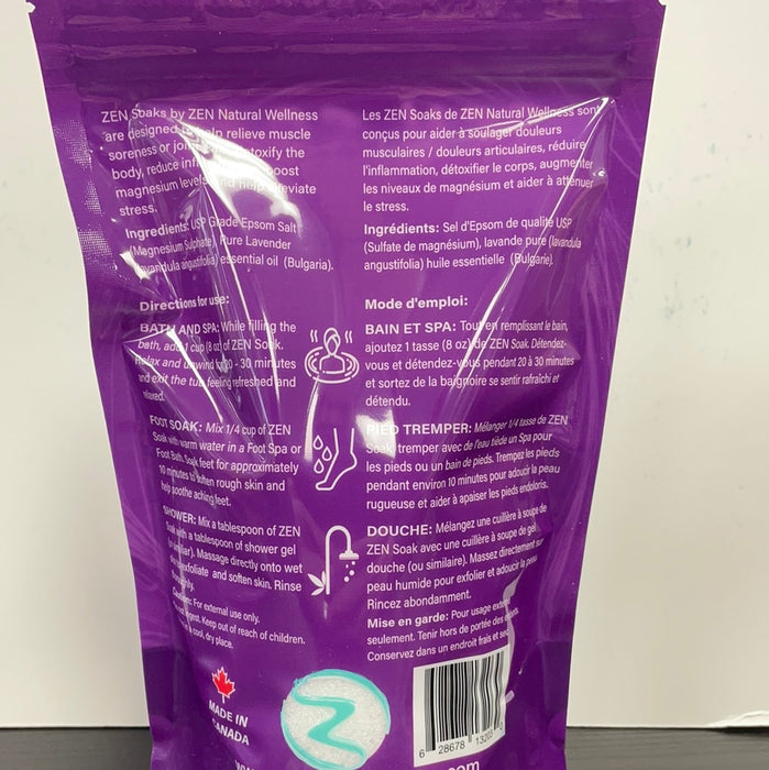 Zen Soak Epsom Salt Lavender 450g
