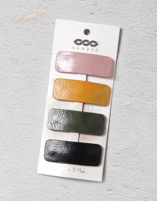Banded Barrettes Poets Walk Faux Leather