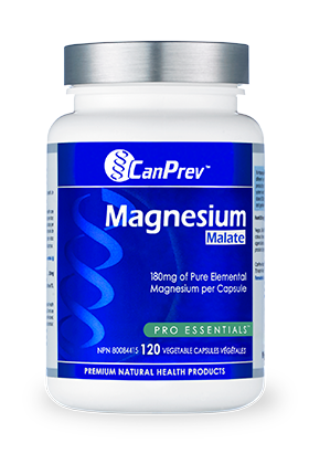 CanPrev Magnesium Malate - A Factor in the Maintenance of Good Health and Helps Maintain Good Muscle Function. 120vegicaps