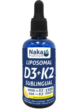Naka Liposomal D3&K2 Sublingual Drops Mild Lemon Flavour 50ml