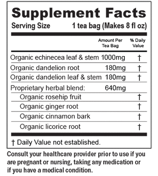 Numi Organic Herbal Echinacea Ally Tea with Rosehips & Dandelion 32g