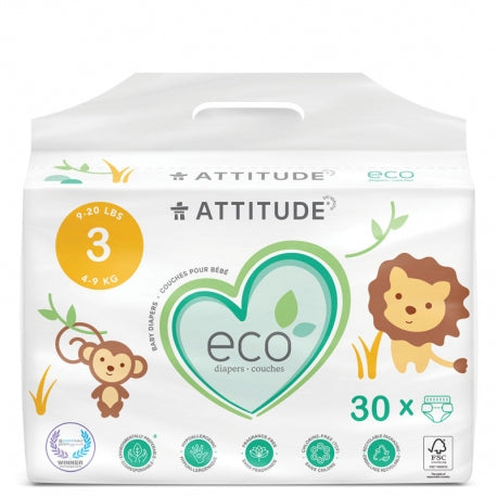 Attitude Eco Baby Diapers 4-9kg30 Pack
