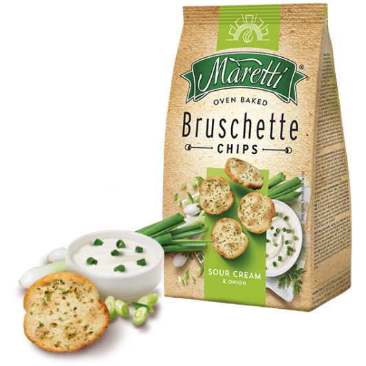 Maretti Oven Baked Bruschette Chips, Sour Cream & Onion 142g