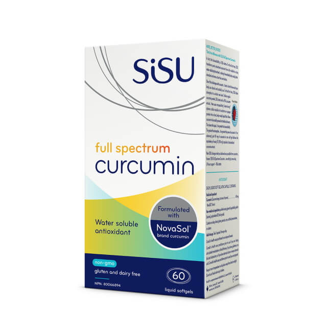 Sisu Full Spectrum Curcumin - Gluten Free, Dairy Free 60liquidgels