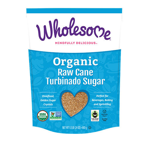 Wholesome Organic/Natural Sugars - Organic Raw Cane Turbinado Sugar 681g