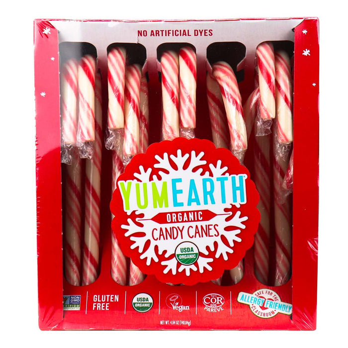 Yum Earth Candy Canes Organic - Gluten Free, Vegan 10 candy canes